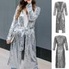 Women's Fashion Casual Sequins Long Button Belt Coat Cardigan