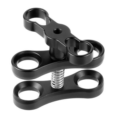 Aluminum CNC 1" Ball Head Butterfly Clip Diving Light Arm Clip Adapter Bracket Holder for Gopro DJI Action SLR Camera Underwater