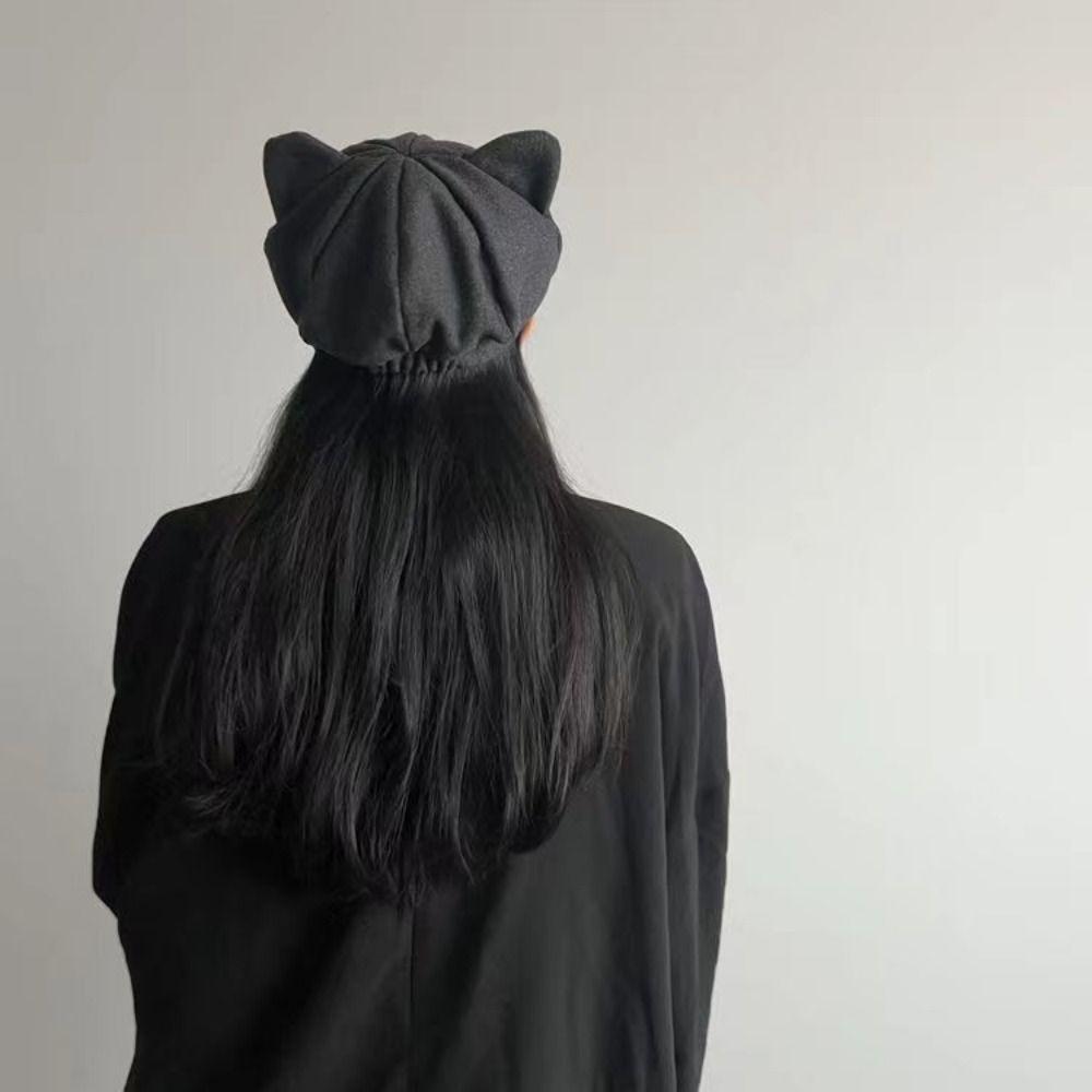 Регулируемая шапка с кошачьими ушками, милые кошачьи ушки, женская шляпа, ретро британский берет, шляпа художника