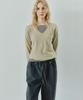 IHR Denim Detail Elastic Waist Pants / Washed Charcoal