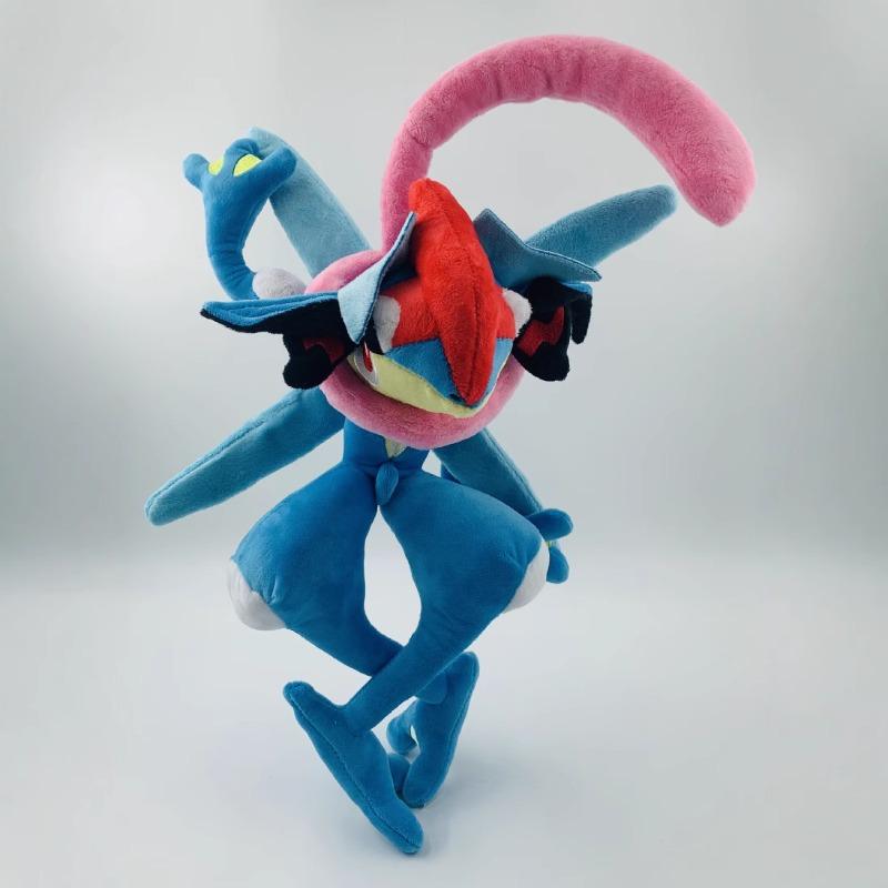 Pokemon Ash Greninja Plush Toy Cute Water/Dark Type Ninja Frog Character Soft Stuffed Doll Anime Plushie for Fans Collectors Birthday Gift Home Decor