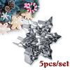 5 Pcs/Set Snowflake Shape Christmas Metal Cookie Cutter Chocolate Soap Mold Baking Tools Kitchen Bakeware Fondant Cake Stencils