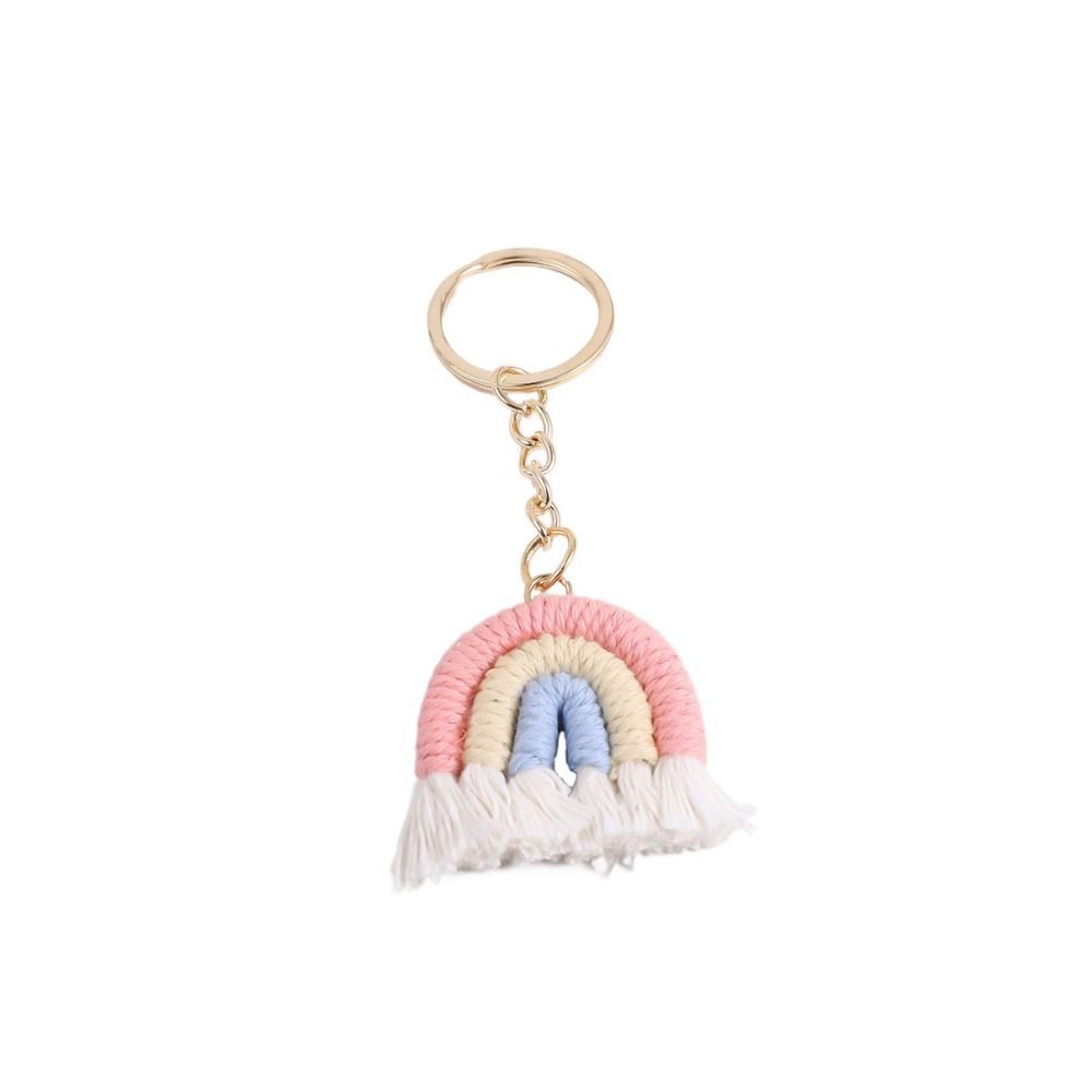 Кисточки Подвеска Трехцветная Радуга Брелок Милый Вязаный Радужный Брелок Подарки