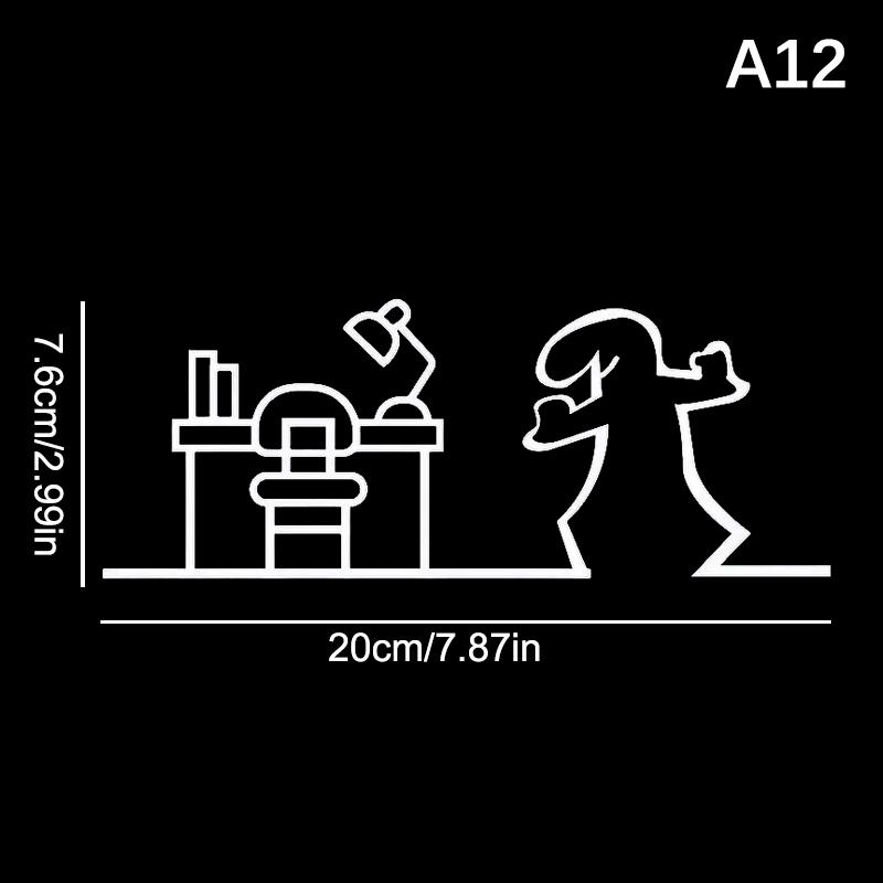 Minimalist Line Art Stickers Door Sticker Bedroom, Kitchen, Bathroom Sign Cartoon Character Design Home Decoration