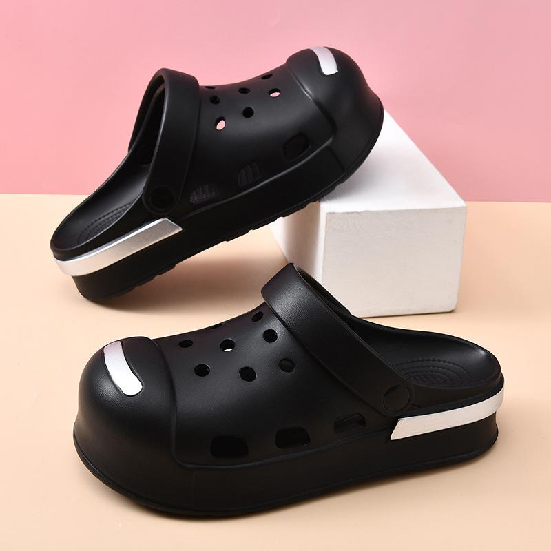 Туфли с отверстиями женские летние высококлассные сандалии на толстой подошве дышащие сандалии EVA нескользящие и дезодорирующие пляжные сандалии для пар