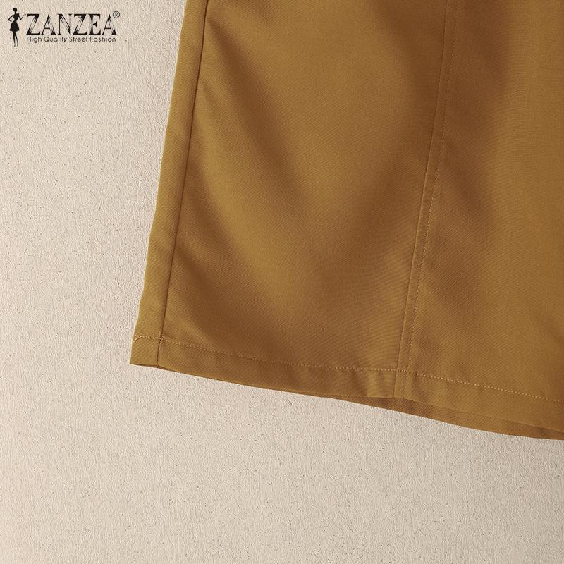 ZANZEA Женские повседневные свободные шорты с карманами и эластичной талией