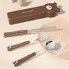 Stainless Steel Portable Cutlery Children'S Two Piece Set Student Cute Animal Bear Rabbit Spoon Fork Chopsticks Three Piece Set
