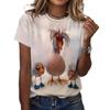 Веселые женские футболки с рисунком животных, повседневная верхняя одежда с короткими рукавами, женская летняя футболка с 3D-принтом