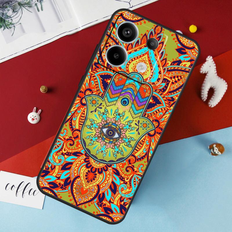 Чехол Hamsa Hand of Fatima для Xiaomi Redmi Note 13 12 11 8 9 10 Pro Note 12S 11S 10S Redmi 12 10C 12C 13C Cover