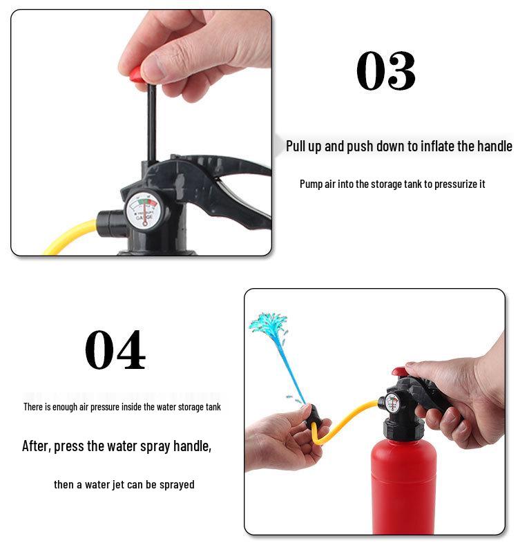 Детский игрушечный водяной бластер в виде пожарного шланга с помповым механизмом для летнего веселья