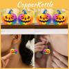 Creative Halloween Themed Colorful Pumpkin Pattern Women Acrylic Earrings For Unisex Casual Wear
