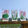Glacier Texture Hand-Painted Glass Cup Flower Design Beer Cup Fashion Juice Cup  Tea Time