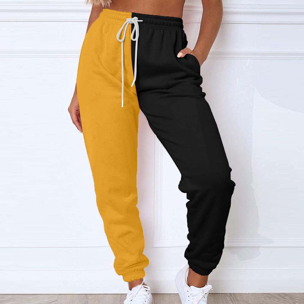 Женские модные спортивные однотонные повседневные спортивные штаны с карманами и шнурком
