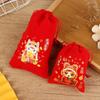 1 Pcs Red Year Of The Horse Bags Drawstring Chinese Zodiac Gift Pouch Candy Snack Wrapping Bag China New Yesr Party Favors Decor