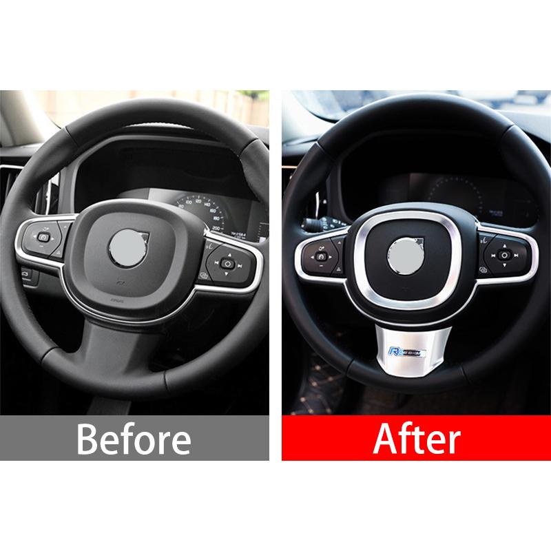 Для Volvo XC60 XC90 V90 S90 2018 2019 2020 2021 2022 2023 2024 2025 ABS рулевое колесо автомобиля отделка декоративные наклейки
