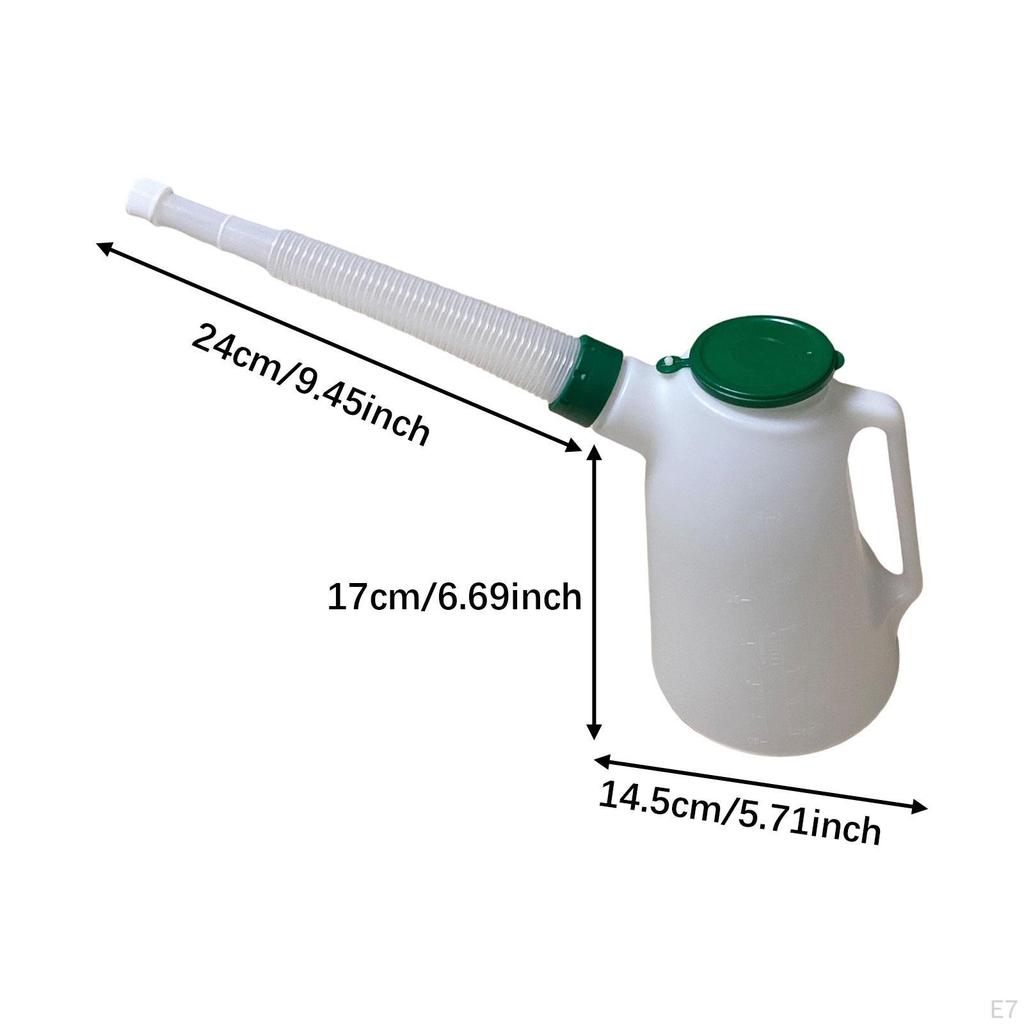 Oil Jug with Long Spout Dispenser Leakproof Practical Sturdy Lid Measuring for
