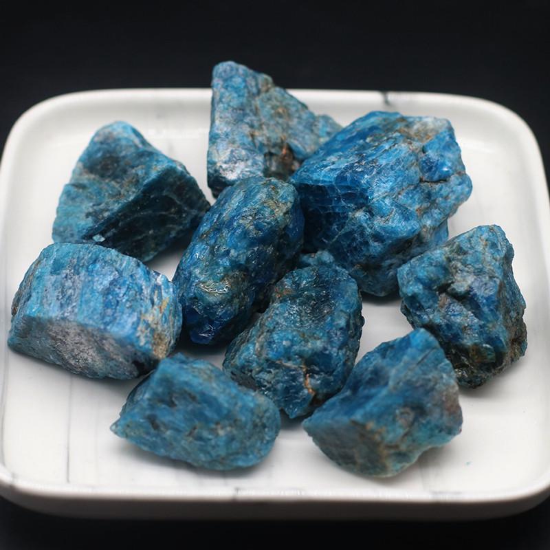 Collection Natural Apatite Blue Gemstone Mineral Specimens Rock Gift Decorate