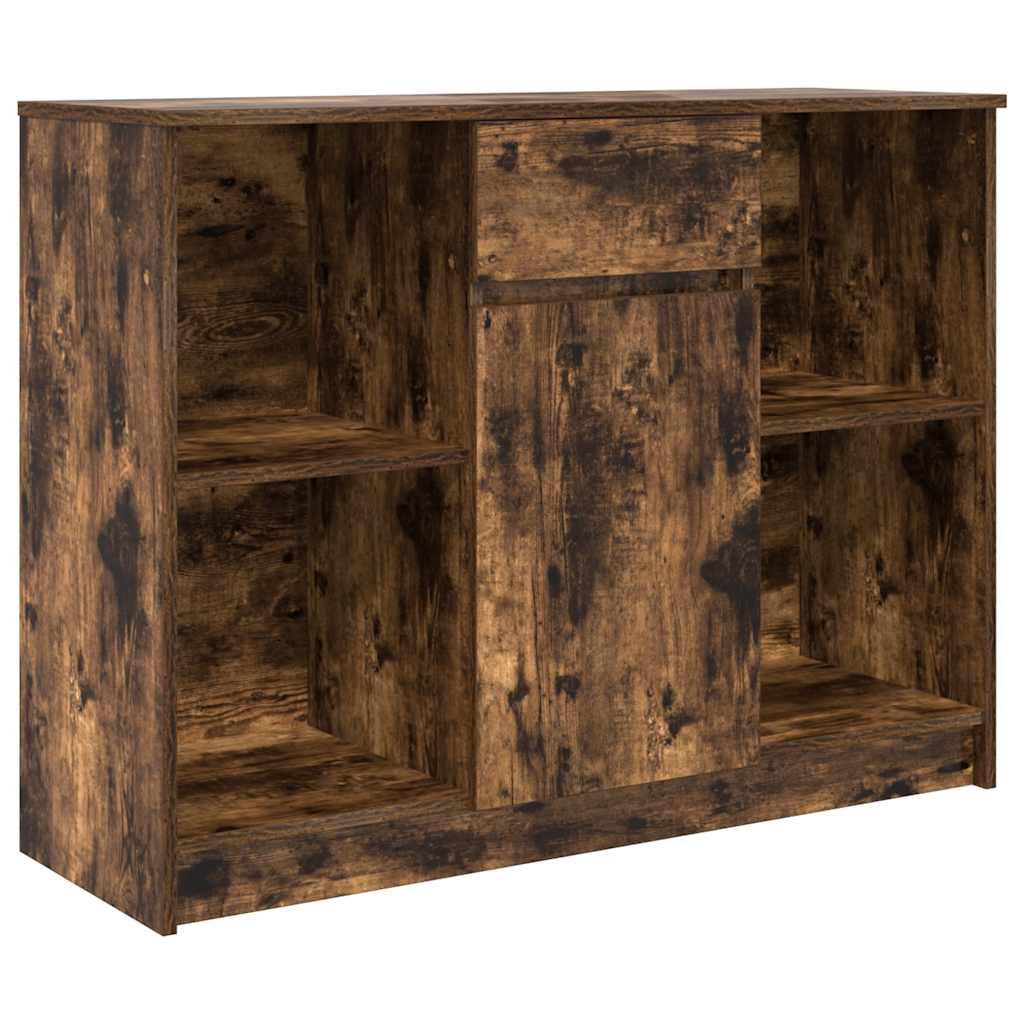 Sideboard with Drawer Smoked Oak Finish 101 x 35 x 76 cm Engineered Wood