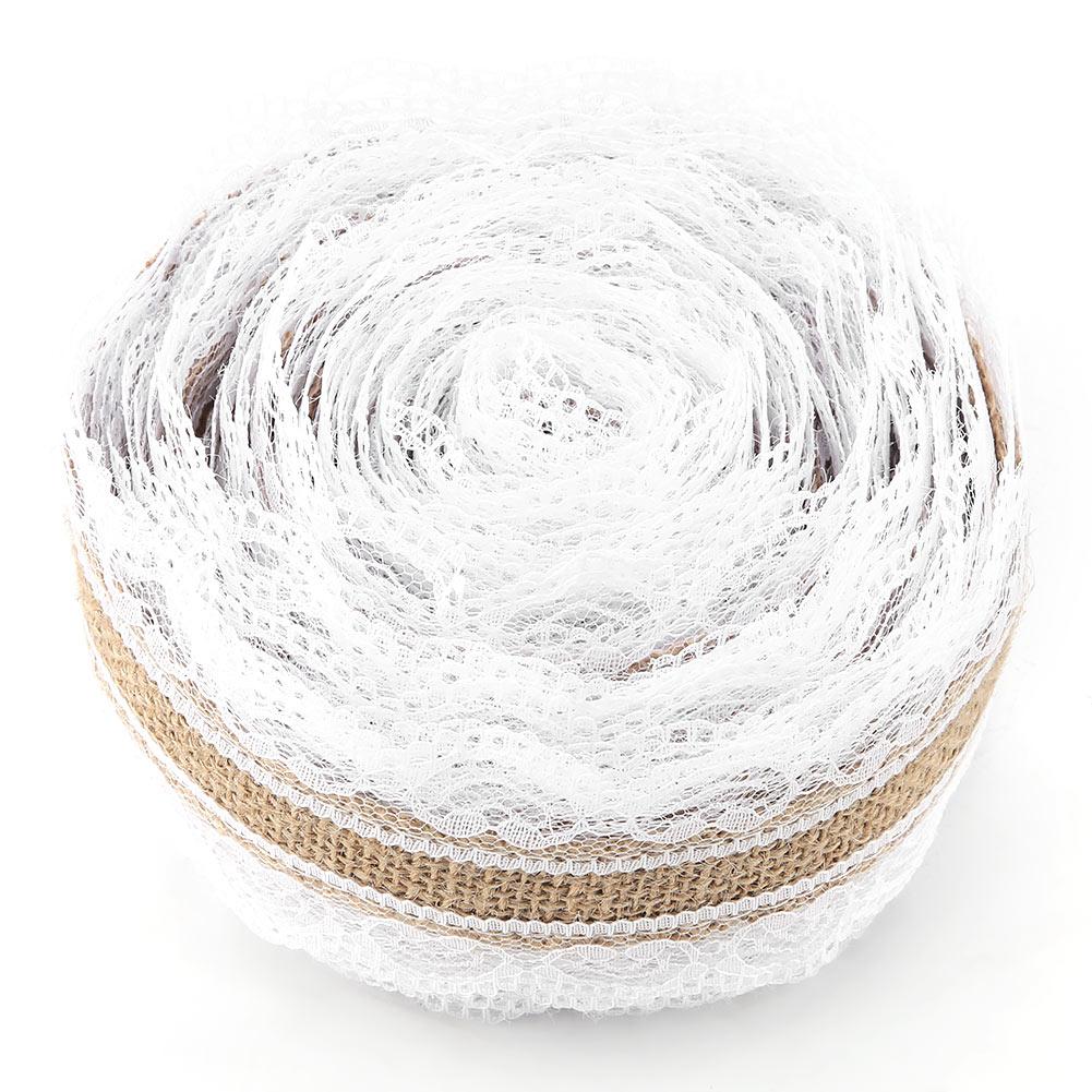 10 м рулон натурального джута с кружевом в форме сердца, ширина 6 см, мешковина для рождественской свадьбы