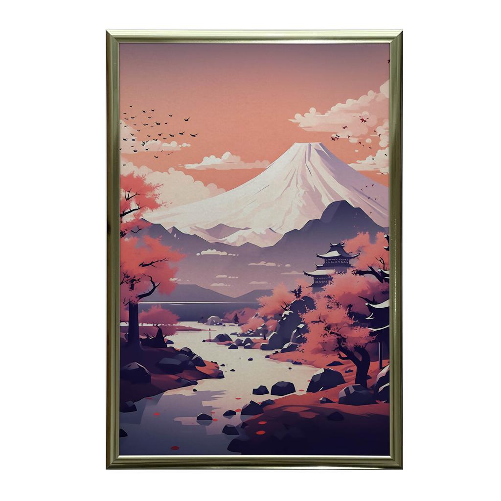 Abstrakcyjny Wulkan Abstrakcyjny Wulkan, 30X40 Cm, Rama Aluminiowa Czarna, Papier Matowy 230 Gsm