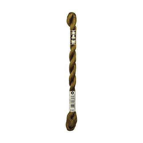 Fil à broder perlé - DMC - 115 5-830 - Olive doré foncé - Taille 5 - 100% coton long fil