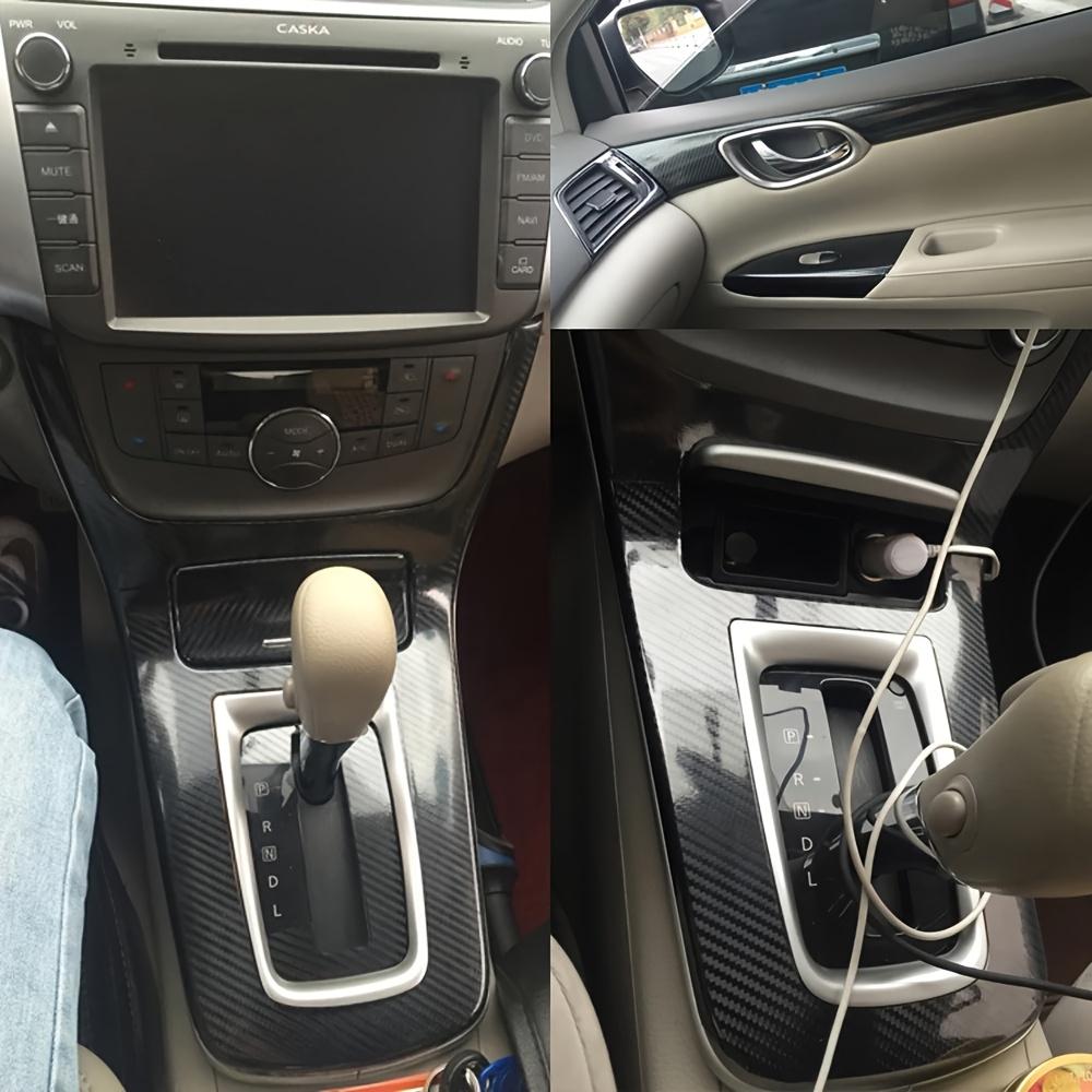 Для Nissan Sylphy Sentra B17 2012-2015 Внутренняя центральная панель управления Ручка двери Защитная пленка из углеродного волокна Аксессуар для автомобиля