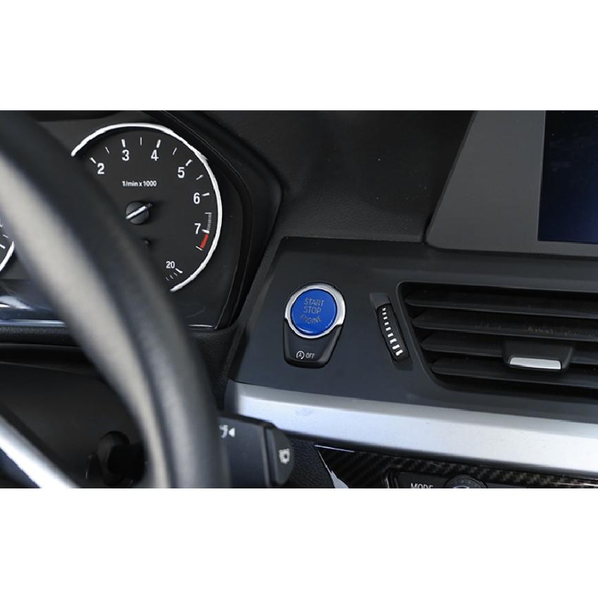 Fit For BMW X5 X6 F15 F16 2014-2018 ABS Blue Car Engine Start Stop Button Trim