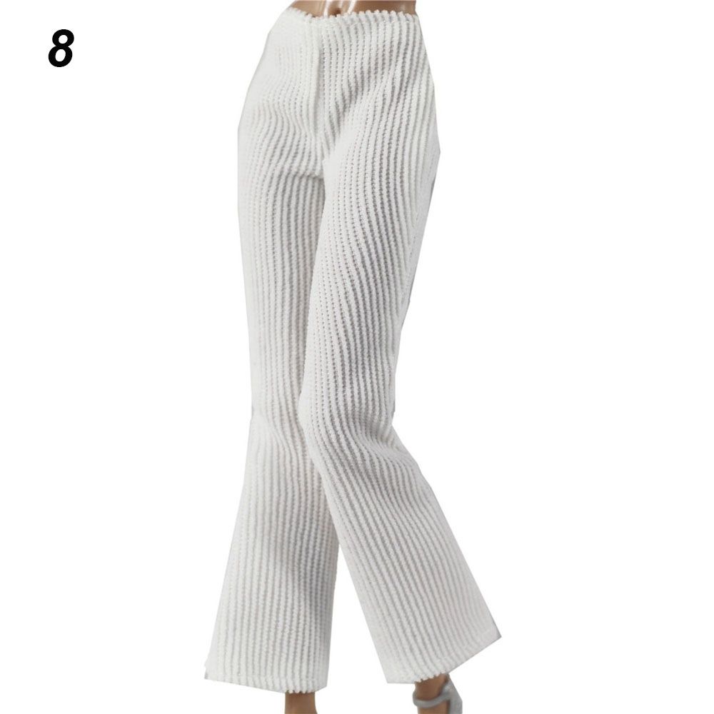 Fashion 1/6 BJD Dolls Casual Wears Floral Jeans Dolls Trousers Clothes Accessories Leather Pants