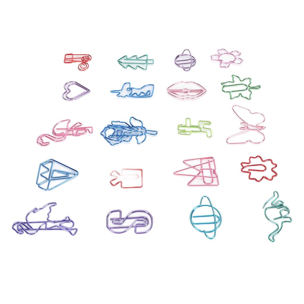 100pcs Paper Clips Multipurpose Cute Exquisite Colored Plating Reusable Metal Paperclips for Office