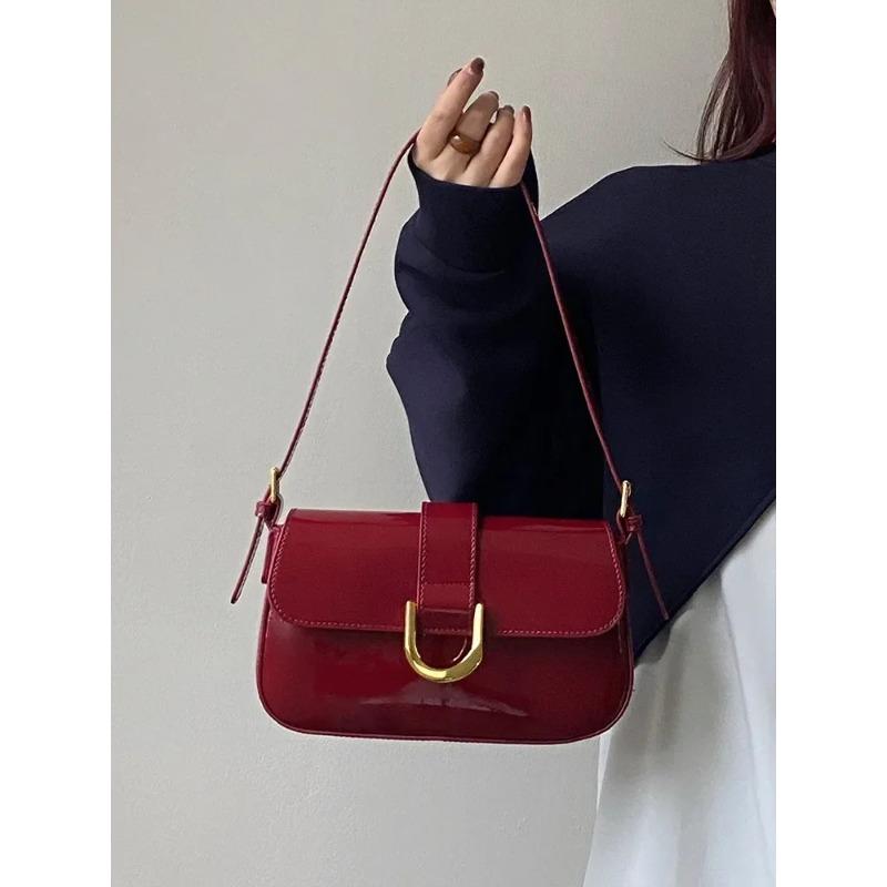 Women Flap Satchel Bag Fashion Messenger Bag Strap Adjustable Patent Leather Shoulder Bags Crossbody Sling Bag Stylish Purse