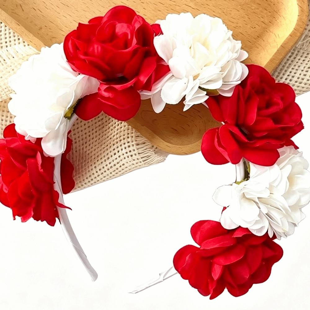 Vintage Artificial Flower Crown Romantic Bohemian Hair Accessories Colorful Floral Headband Women