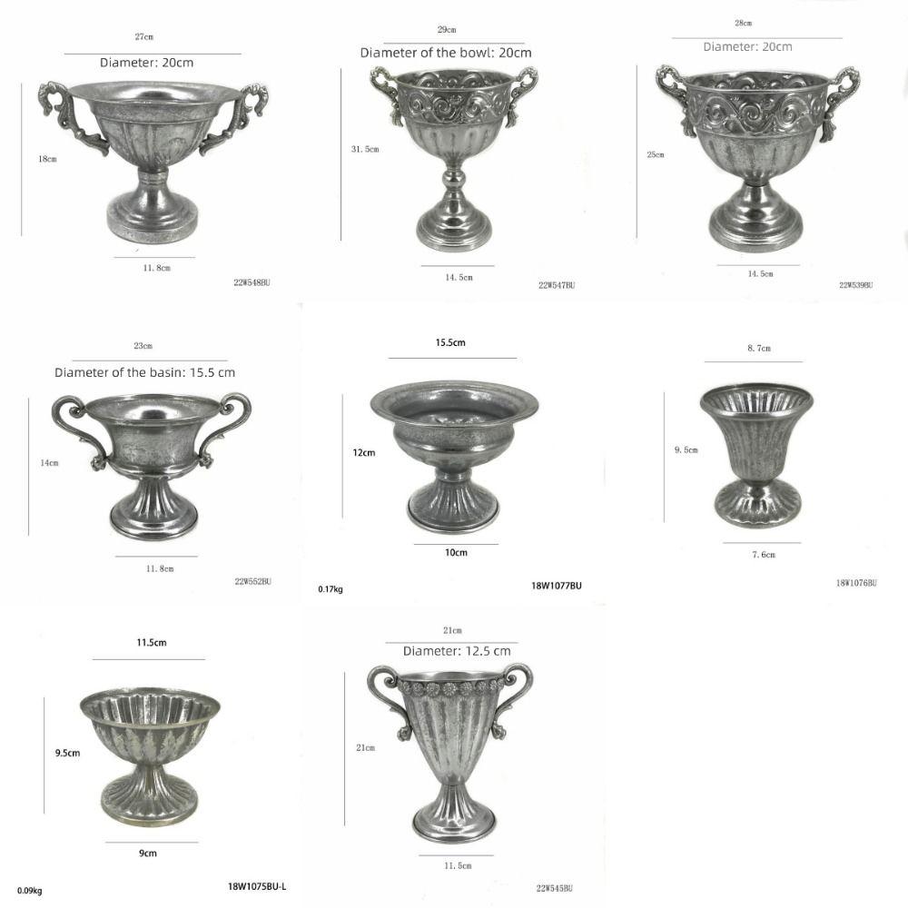 Classical European Flowerpot Silver Flower Planter New Iron Flower Vase Table Decor
