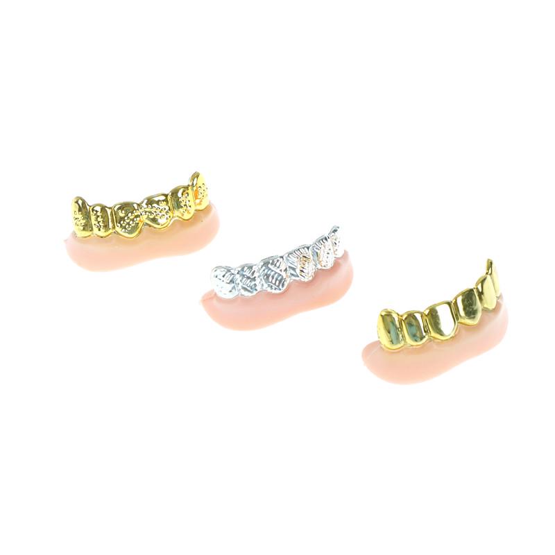 1Pc Bling Grillz Fake Teeth Bulk Halloween Birthday Party Gold Silver