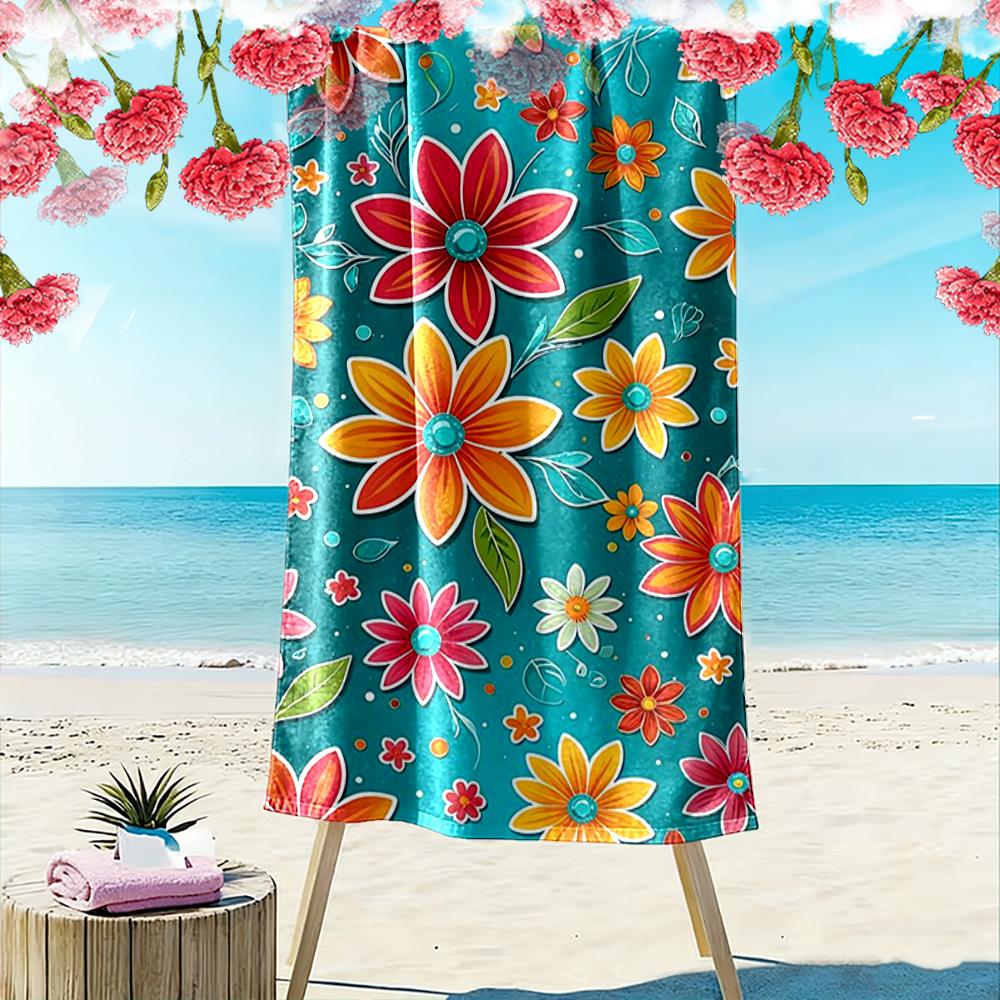 Colorful Floral Pattern Design Beach towel quick-drying for travel outdoor sports jogging beach and swimming