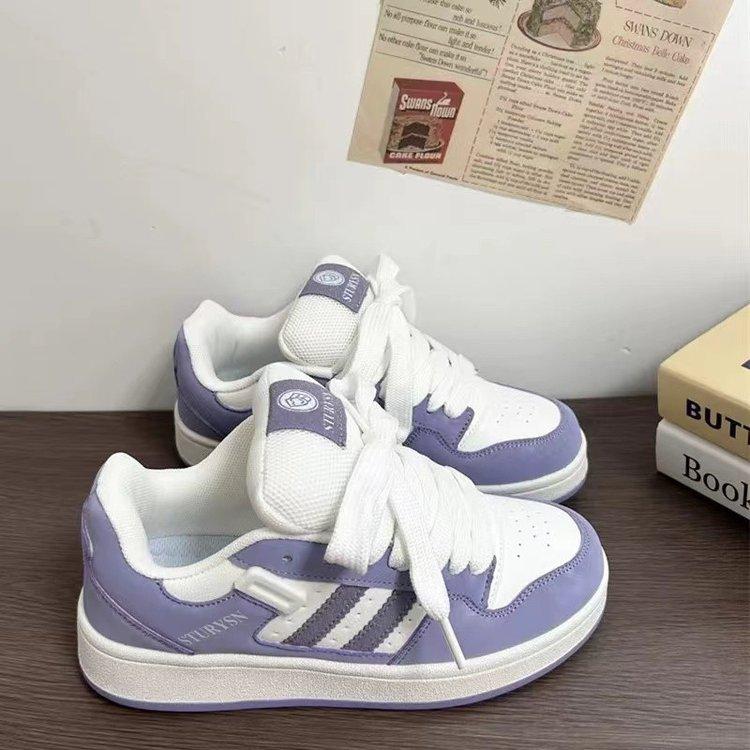 2024 новый нишевый студенческий дизайн, ретро классический тренд, кеды на платформе, корейская версия, ins, уличная съемка, повседневная универсальная обувь