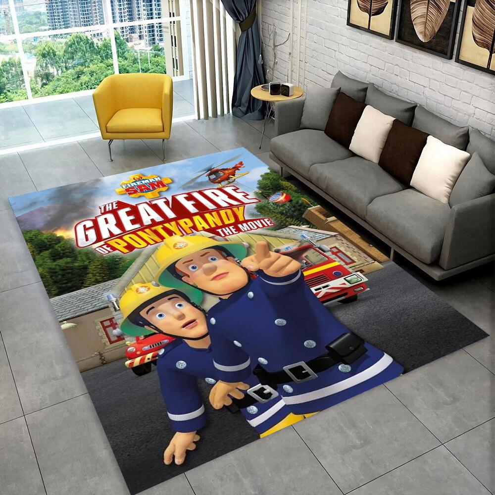 3D Классический Ковер Мультяшный Пожарный Сэм для Детской, Гостиной, Спальни, Домашнего Дивана, Игровой Нескользящий Коврик для Пола, Подарок