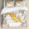 Cartoon Giraffe Tropical Animals Comfortable Duvet Quilt Cover Pillowcase Bedding Set Children Bedroom Decoration Home Textile