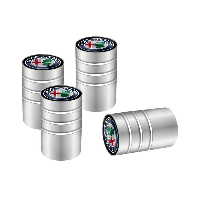 For Alfa Romeo 2026 Hot Sticker Aluminium Alloy 4pcs Car Tire Valve Cap For Alfa Romeo Giulia Stelvio Giulietta 156 159 147 Mito