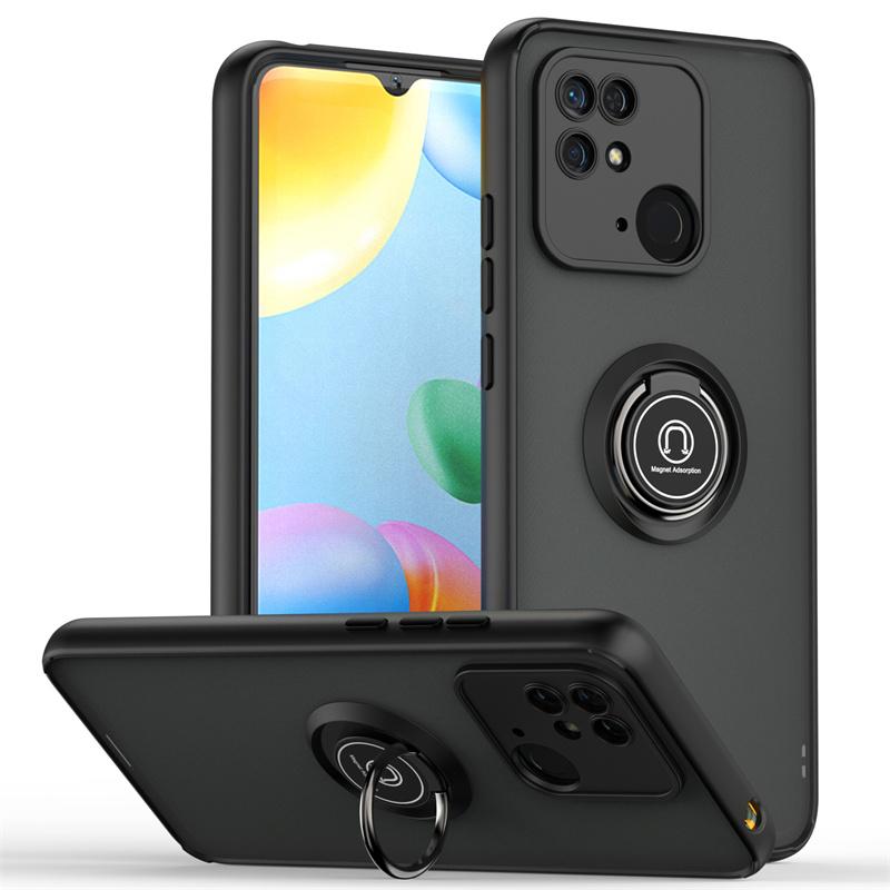 Чехол для Xiaomi Redmi 10C 10 10A Ударопрочный Матовый ПК Броня Чехол для телефона для Redmi 9C 9 9A Магнитное кольцо Подставка Держатель Чехол
