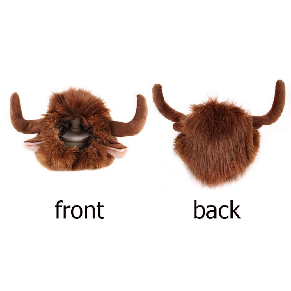 Cute Pet Wig Headgear Adjustable Pet Hat Headwear Wig Funny Pet Horn Headgear  For Cosplay Party