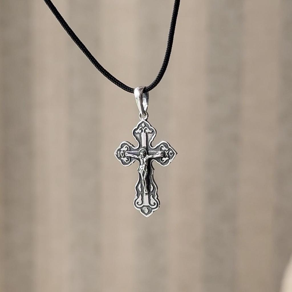 Серебряный крестик без камней (2156796)