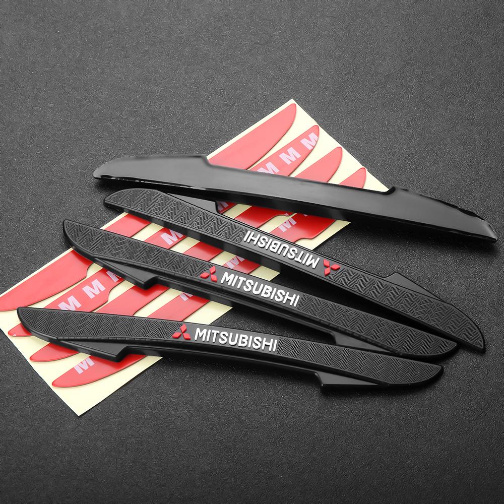 4PCS Car Door Anti-collision Strip Bumper Protection Sticker Rear View Mirror Anti-scratch Parts For Mitsubishi Ralliart Pajero