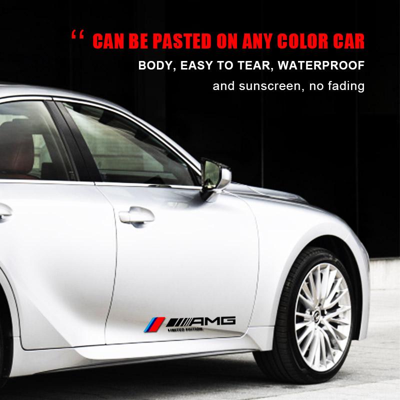 2 шт. Наклейка на боковую дверь автомобиля, значок, наклейка, украшение, эмблема для Mercedes-Benz AMG C200 C300 A B C E GLA CLA GLK GL ML GLE W204 W205 W203 W211 W212 W213