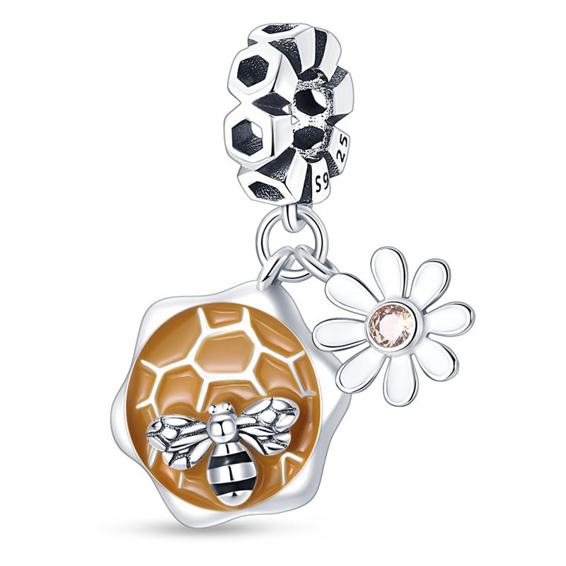 925 Silver Sunflower Butterfly Flower Heart Charm for 3mm DIY Bracelet, Beautifully Beaded DIY Fashion Maker Gifts