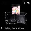 1pc With Cover  Food Candy Storage Containe Mini Acrylic Square Box Transparent Plastic Storage Box