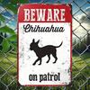 1PC Rustic Wooden Chihuahua On Patrol Sign, Dog Alert Hanging Plaque For Home And Garden Decor