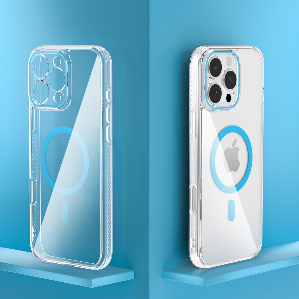 Для iPhone 16 Pro Max Чехол Кристально Прозрачный ТПУ+ПК Защитный Чехол Совместимый с MagSafe