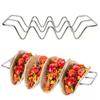 Stainless Steel Taco Holder Stand W Shape for Burritos Pancakes Hot Dogs Sandwiches Multi Functional Tableware Accessory
