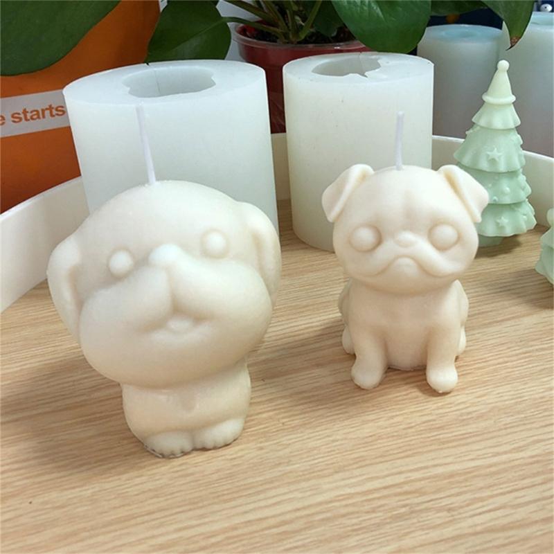 Форма для свечи Бульдог для DIY рукоделия Ароматерапевтическая свеча Воск Мыло Формы Мопс Форма для шоколада