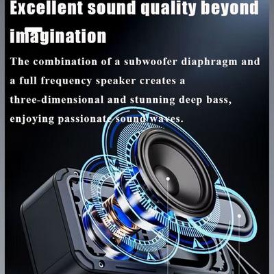 Портативное FM-радио с аккумулятором, уличный Bluetooth-динамик TWS с мощными басами, Handsfree, Музыкальный плеер, Поддержка записи, TF, USB, AUX, Воспроизведение